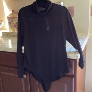 Iris Elegant Black Cowl Neck Sweater Body Suit Size 2X